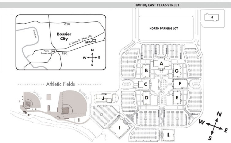 Bossier Parish Community College map